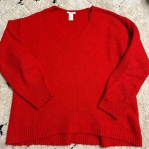 H&M Red V-Neck Sweater